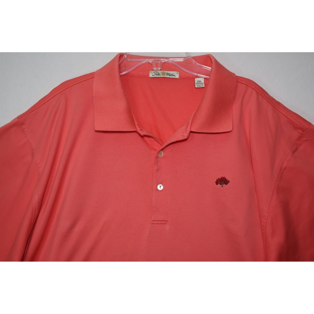 Peter Millar Mens XXL Coral‎ Pink Mercerized Cotton Short Sleeve Polo Golf Shirt